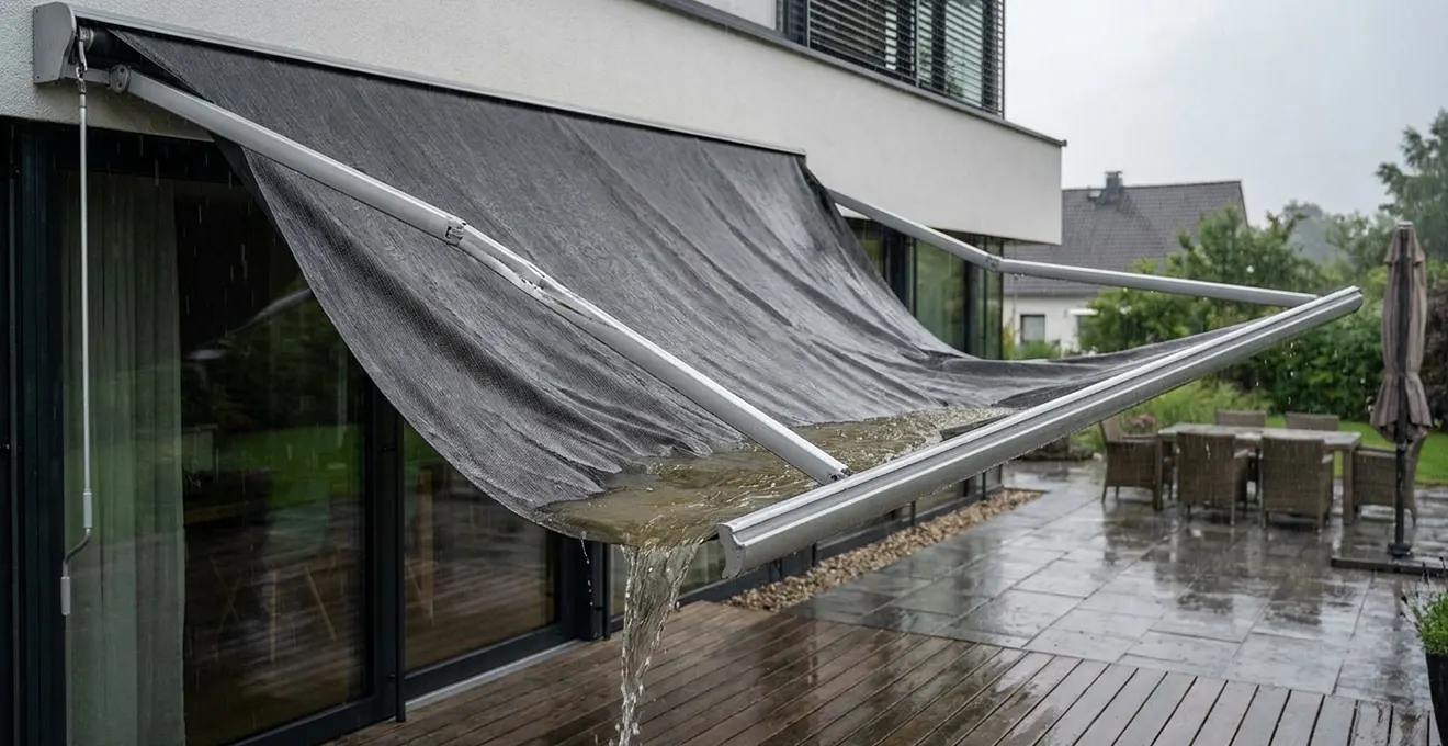 Sin evacuación eficiente del agua, la vida útil del toldo se reduce significativamente